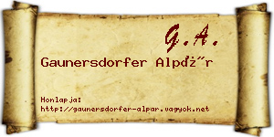 Gaunersdorfer Alpár névjegykártya